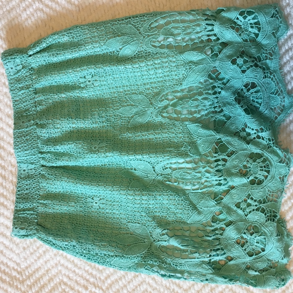 Turquoise Lace Skirt